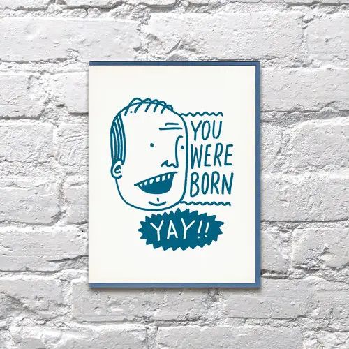Bench Pressed Card - Born Yay