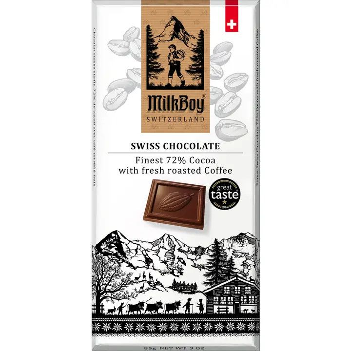 Milkboy Swiss Chocolate - 72% Cocoa with Roasted Coffee