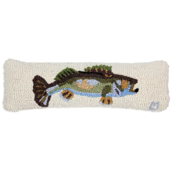 Chandler 4 Corners Hooked Pillow - Walleye 8&quot; x 24&quot;