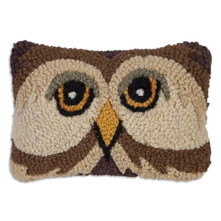 Chandler 4 Corners Hooked Pillow - Wise Owl 8&quot; x 12&quot;