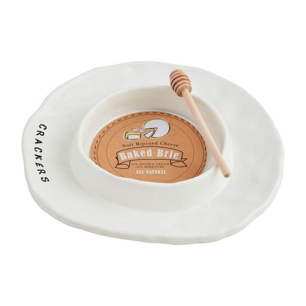 Mud Pie Ceramic Brie Baker Set