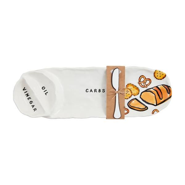 Mud Pie Oil &amp; Vinegar Bread Tray Set