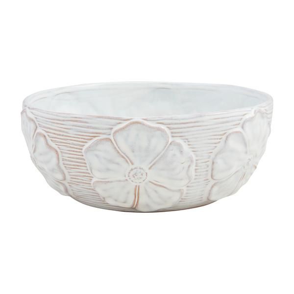 Mud Pie Stoneware Flower Bowl