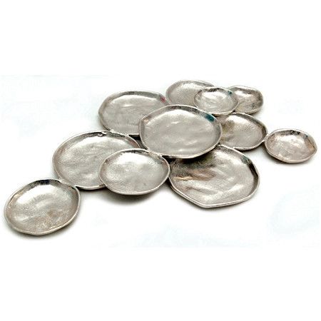 India Handicrafts - Silver 11-Plate Cluster Platter