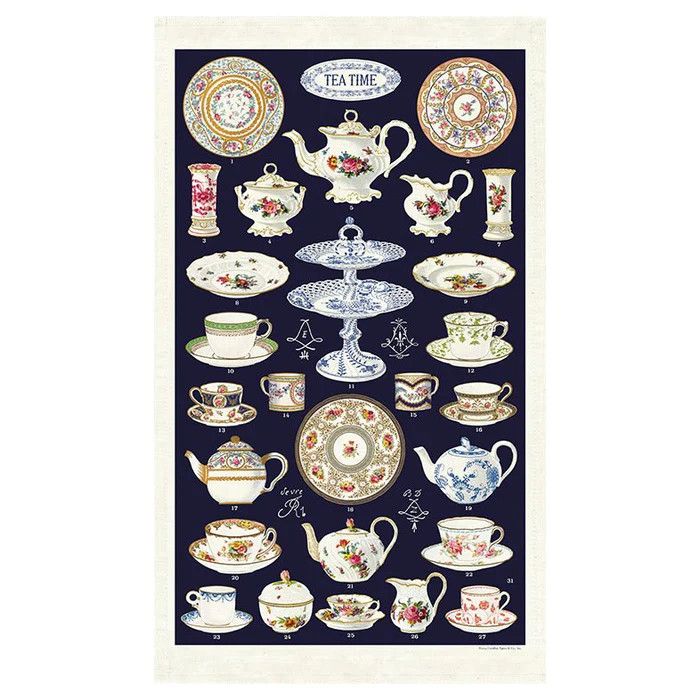 Cavallini Papers Vintage Tea Towel - Tea Time