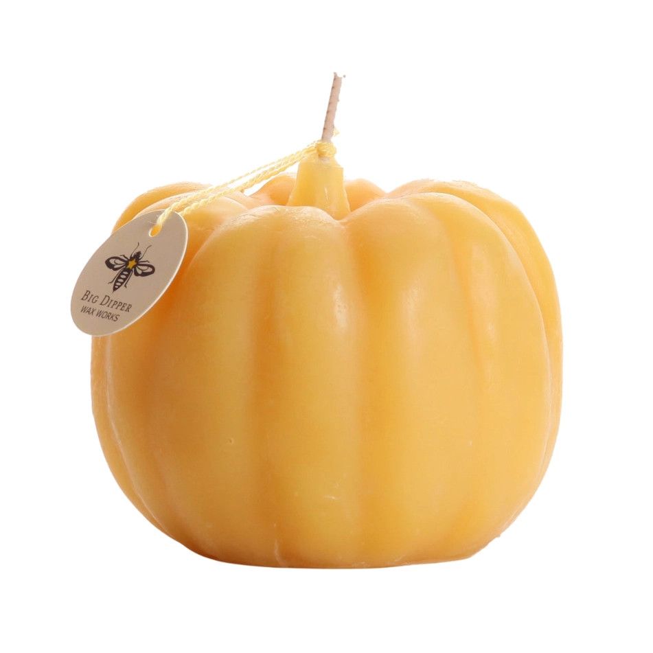 Big Dipper Wax Works - Beeswax Pumpkin Candle, Large