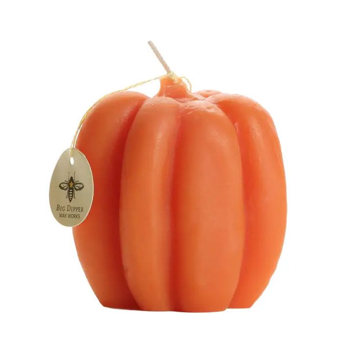 Big Dipper Wax Works - Beeswax Pumpkin Candle, Medium