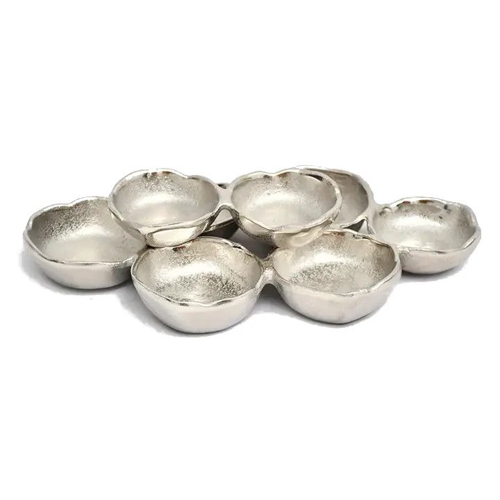 India Handicrafts - Silver 8-Bowl Cluster