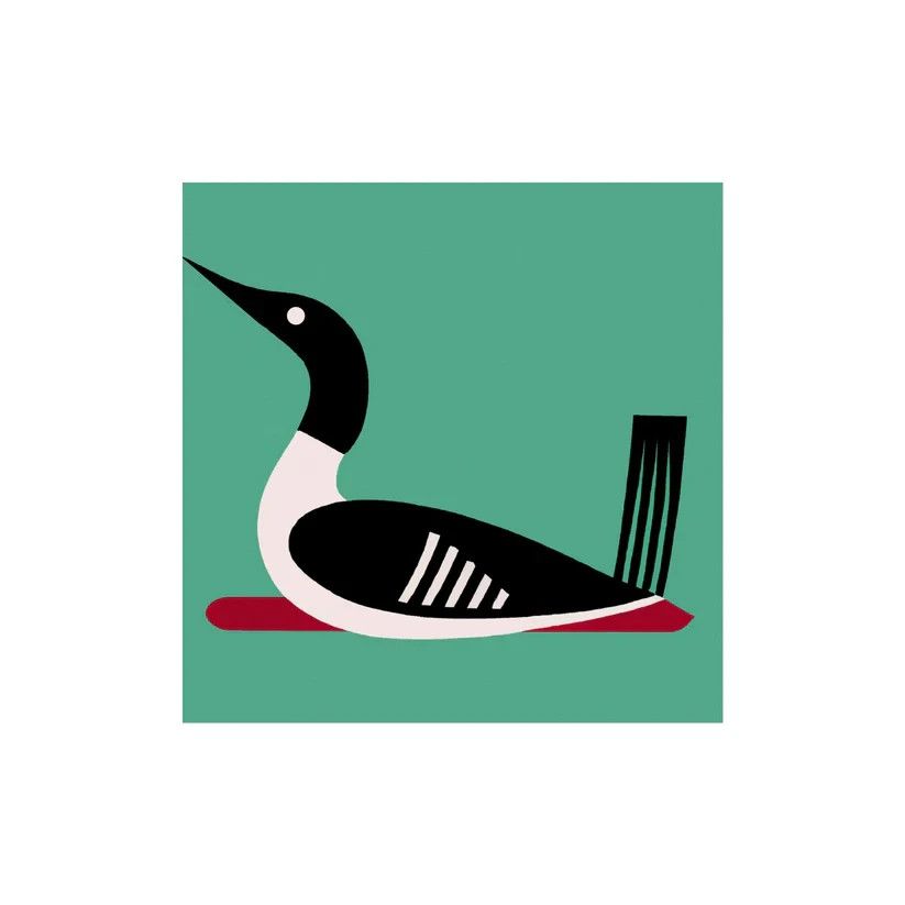 Taalla Matted Print - Loon 003-23