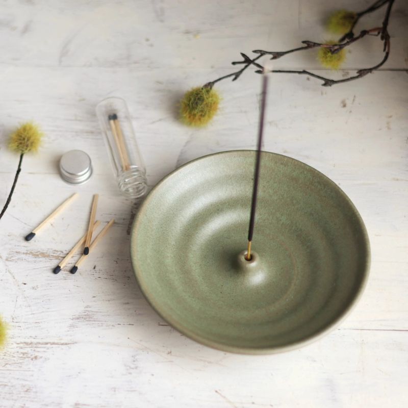 Gravesco Pottery - Incense Burner, Sage Green