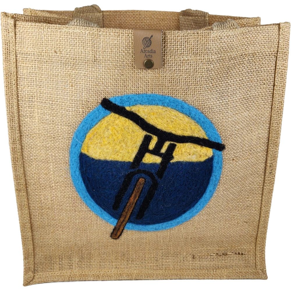Arcadia Art Jute Tote - Mountain Bike