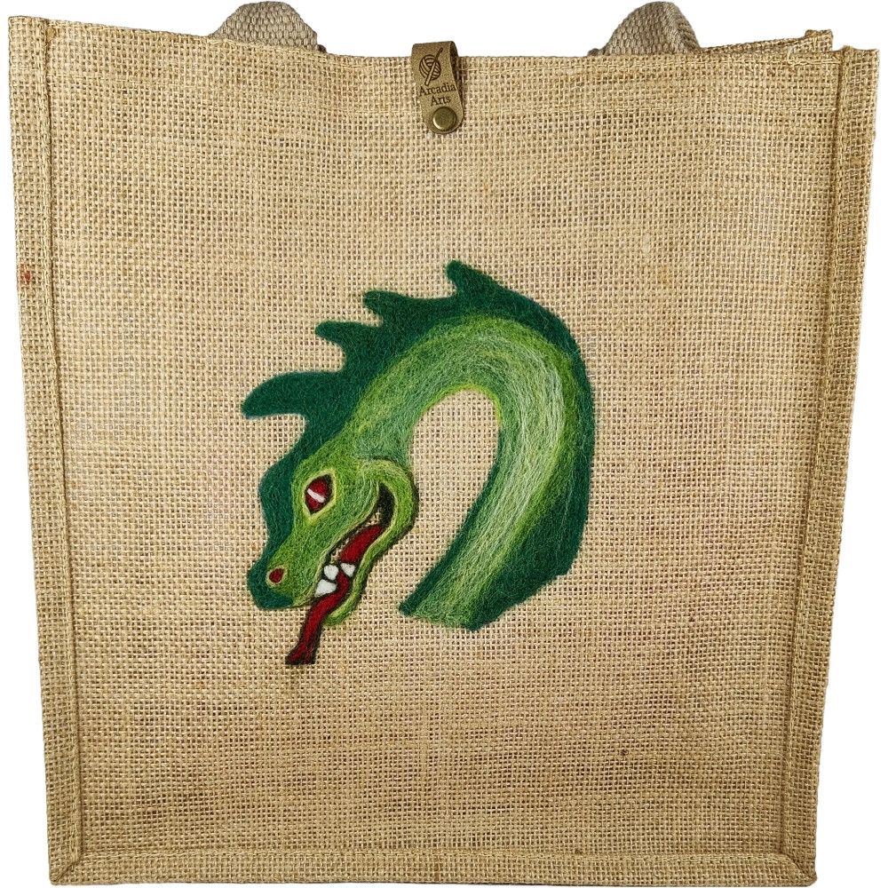 Arcadia Art Jute Tote - Serpent