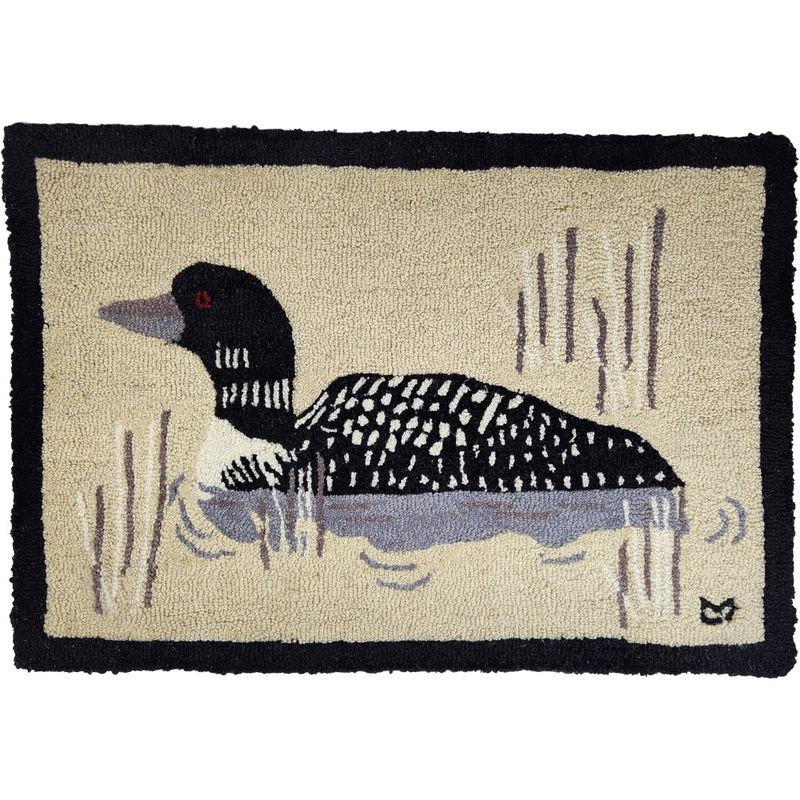 Chandler 4 Corners Hooked Rug - Loon 2&#39; x 3&#39;