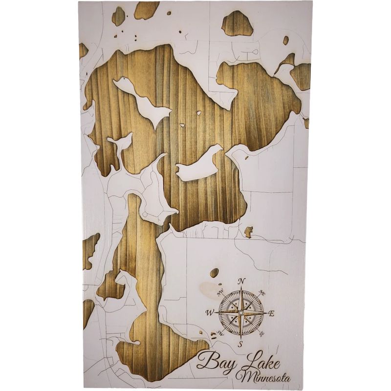 Fire and Pine Lake Map - Bay MN 040 - Lilac Small