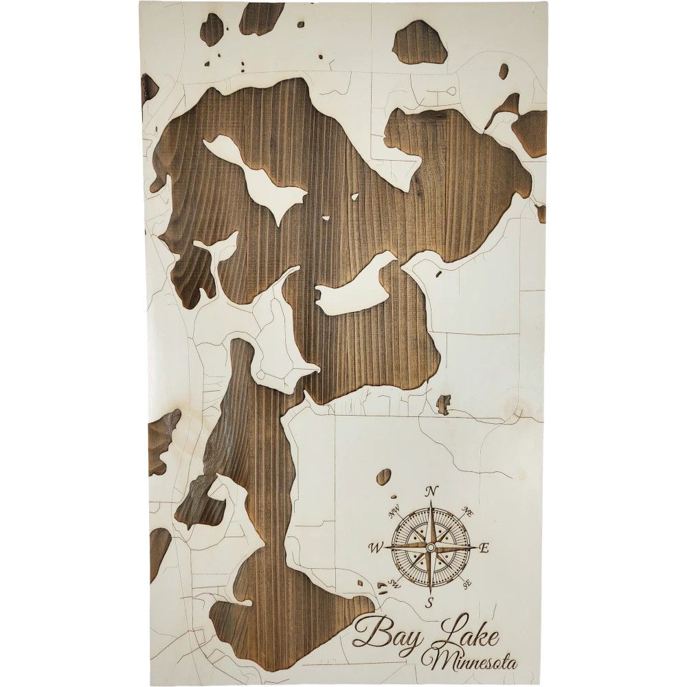 Fire and Pine Lake Map - Bay MN040 - Papier Blanc Medium