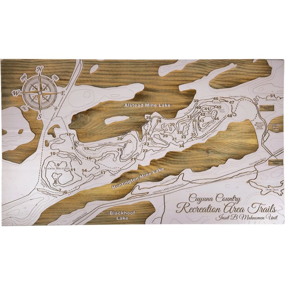 Fire and Pine Trail Map - Cuyuna Country Inset B Trail Map MN034 - Lilac Small