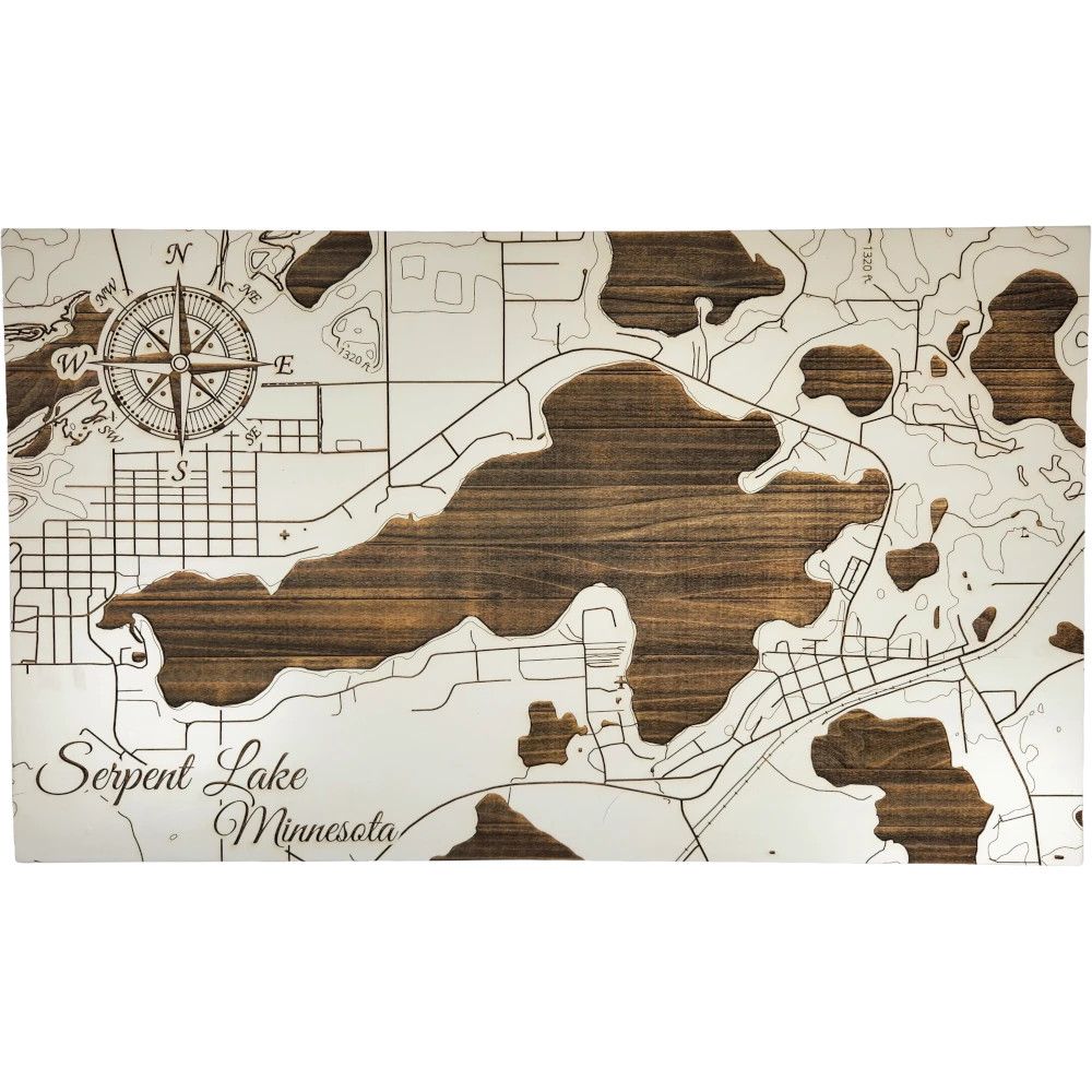 Fire and Pine Lake Map - Serpent MN029 - Papier Blanc Medium