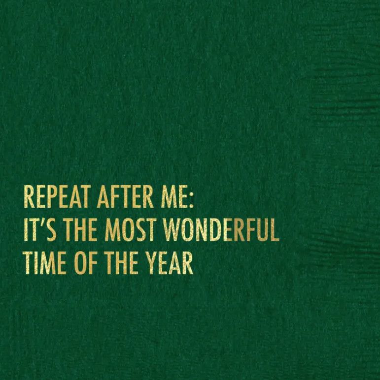 Pretty Alright Goods Cocktail Napkin - Repeat After Me Holiday