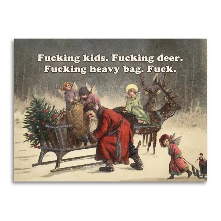 Bad Betty Greeting Co Card - Grumpy Santa