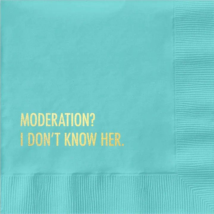 Pretty Alright Goods Cocktail Napkin - Moderation (Teal)