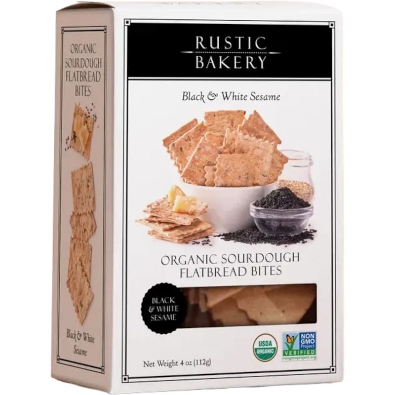 Rustic Bakery Organic Sourdough Flatbread Bites - Black &amp; White Sesame