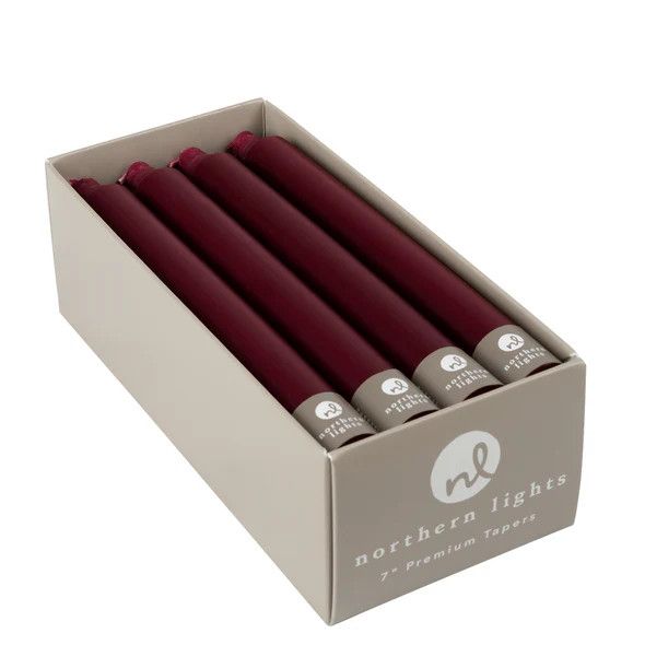 Northern Lights Tapers - 7", Color: Bordeaux
