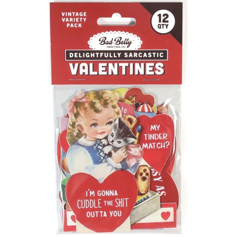 Bad Betty Greeting Co Card - Delightfully Sarcastic Valentines, 12 Qty