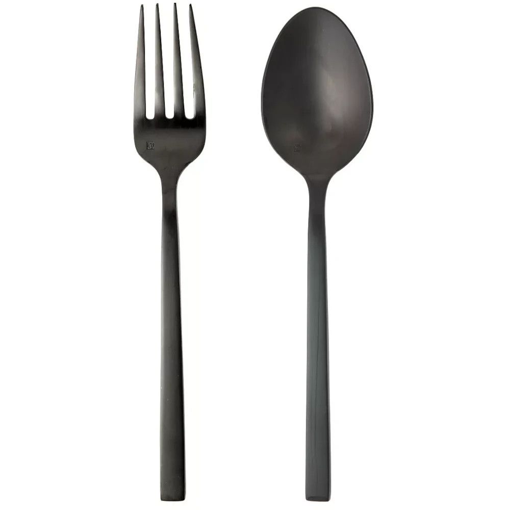 Fortessa Arezzo Brushed Black 2pc Serving Set, Boxed