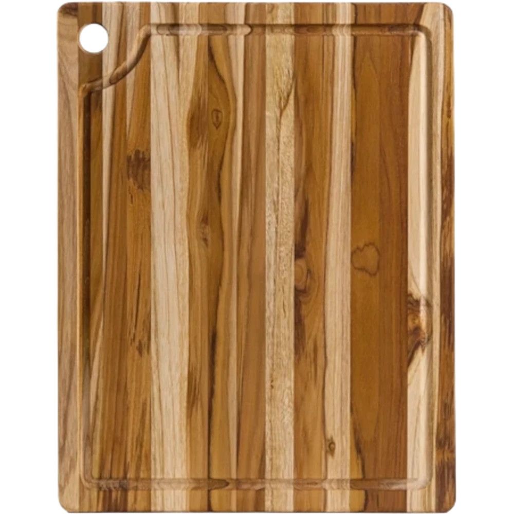 Teakhaus - Rectangle Edge Grain Corner Hole w/ Juice Canal 18" x 14.75", 513