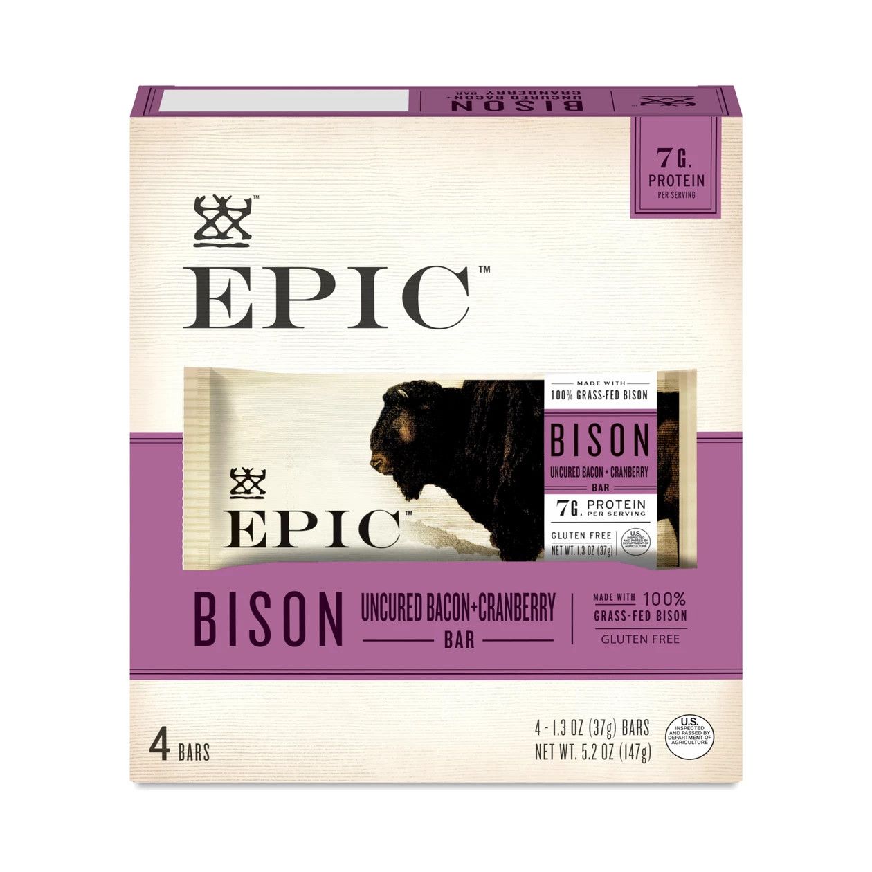 Epic Bar - Bison Uncured Bacon Cranberry 4-Pack