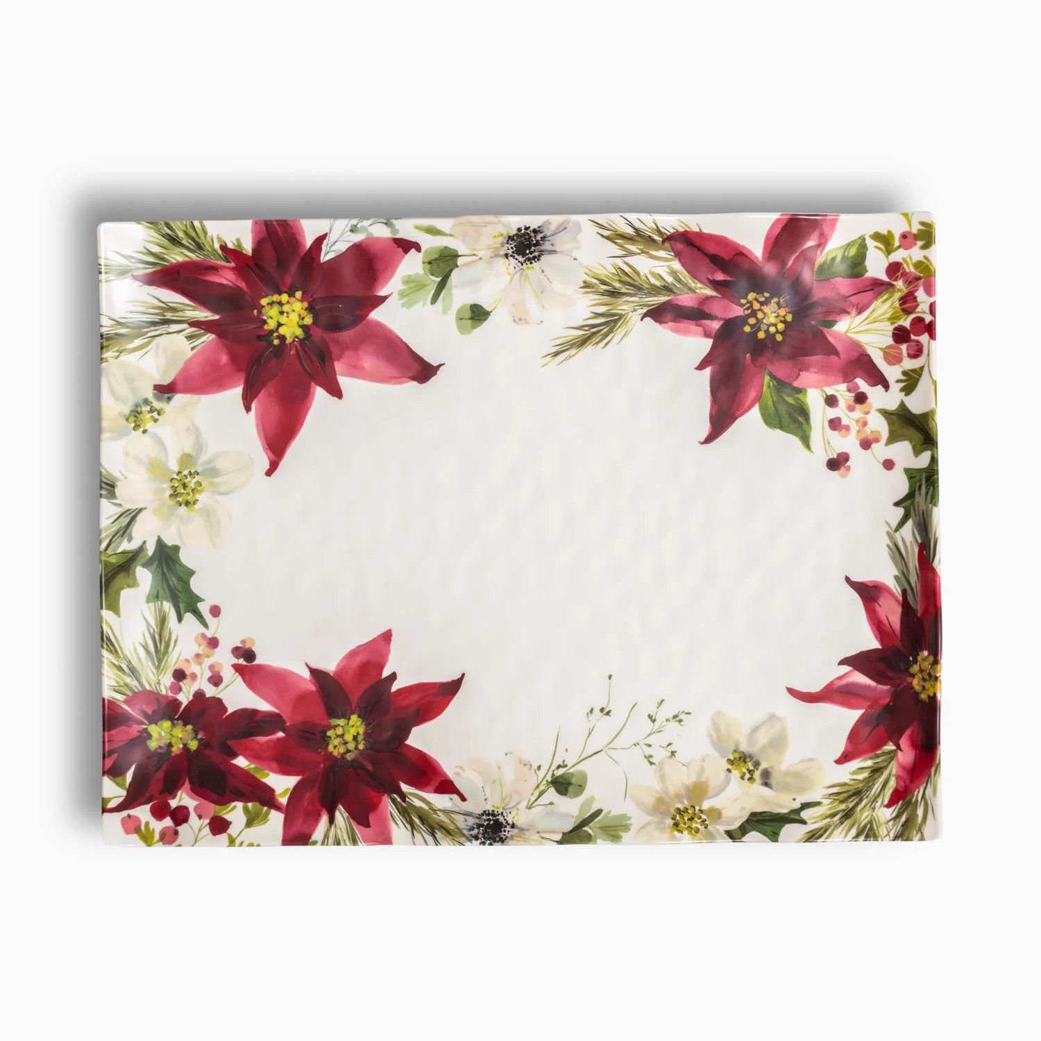 Merritt Designs Poinsettia - Serving Tray 16" x 12"