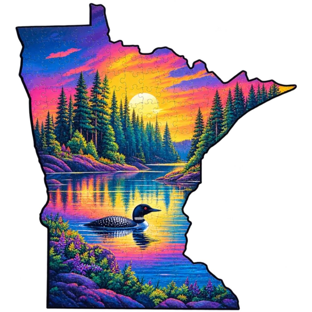 Art Factory Wooden Puzzle - MN Loon Purple