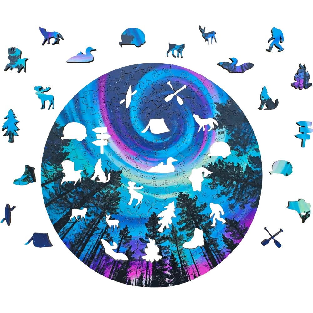 Art Factory Wooden Puzzle - Northern Lights Swirl