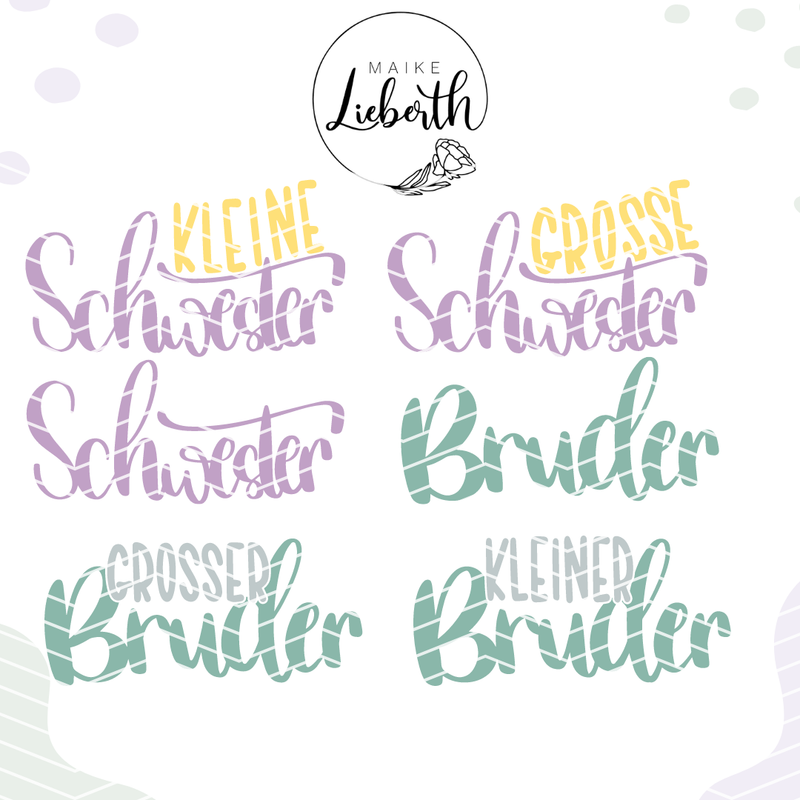 Bruder & Schwester Set - Plott- und Laserdatei Bruder & Schwester Set - Plott- und Laserdatei