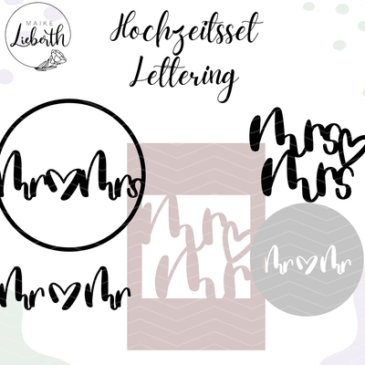 Hochzeitsset Lettering Plott- und Laserdatei Hochzeitsset Lettering Plott- und Laserdatei