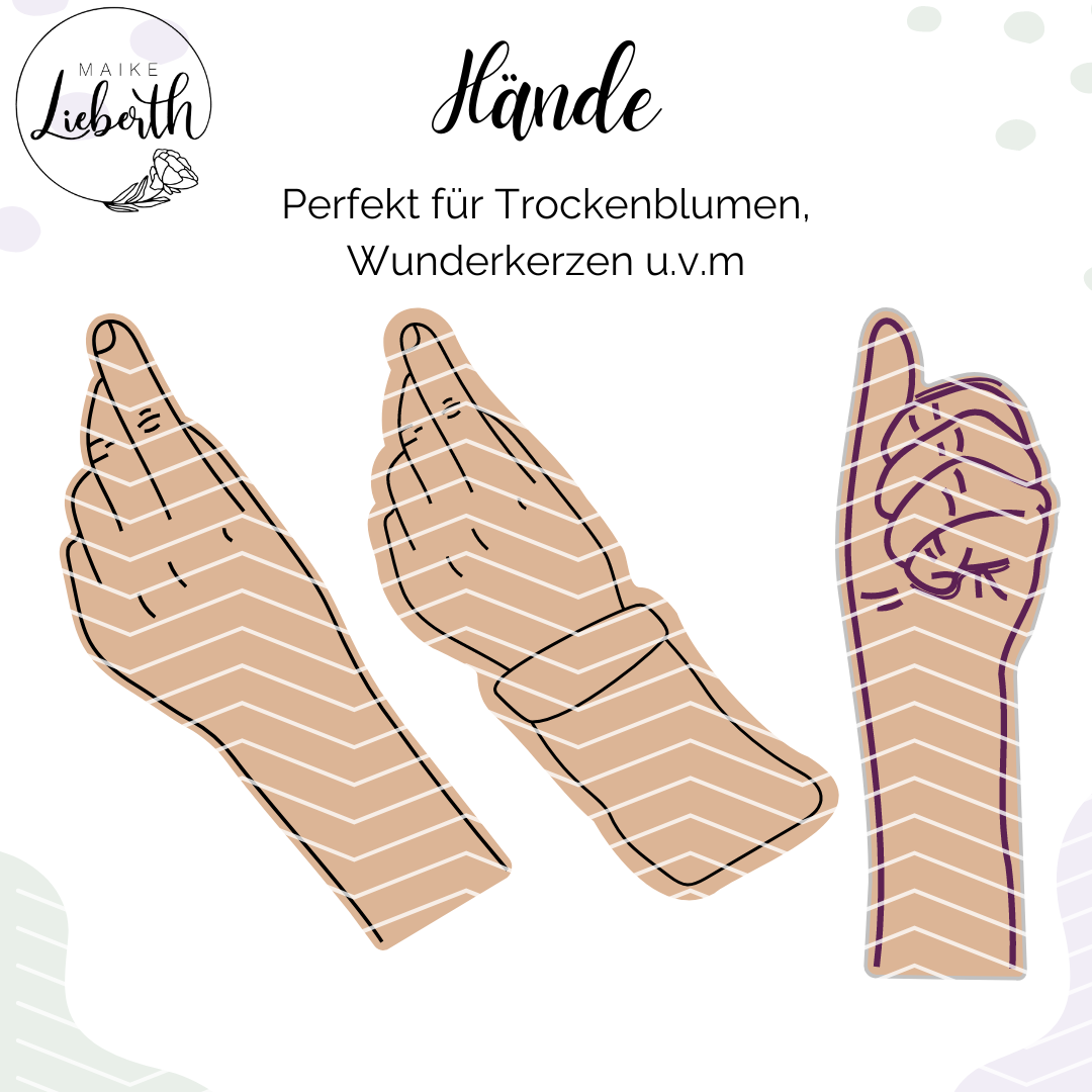 Hände Singleline Plott- und Laserdatei