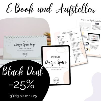 Aufsteller + E-Book (Set) Aufsteller + E-Book (Set) "Cricut Design Space – Schritt für Schritt durch das Programm"