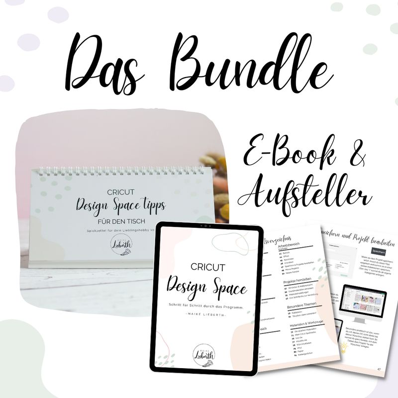 Aufsteller + E-Book (Set) Aufsteller + E-Book (Set) "Cricut Design Space – Schritt für Schritt durch das Programm"