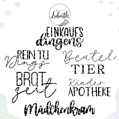 Taschen Lettering - Plott- und Laserdatei