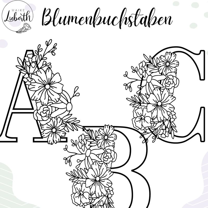 Blumenbuchstaben Plott- und Laserdatei Blumenbuchstaben Plott- und Laserdatei