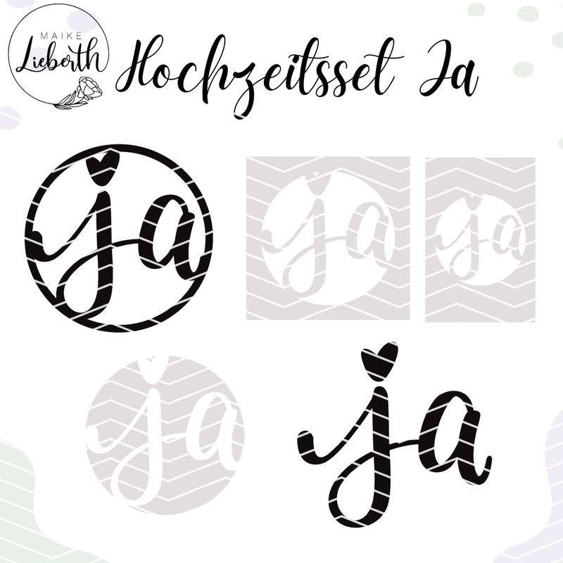 Hochzeitsset Ja- Plott- und Laserdatei Hochzeitsset Ja- Plott- und Laserdatei
