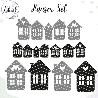 Häuser Set Herzen - Plott- und Laserdatei