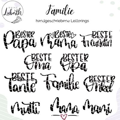 Familien Lettering - Plott- und Laserdatei