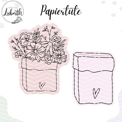 Blumentüte Singleline Plott- und Laserdatei