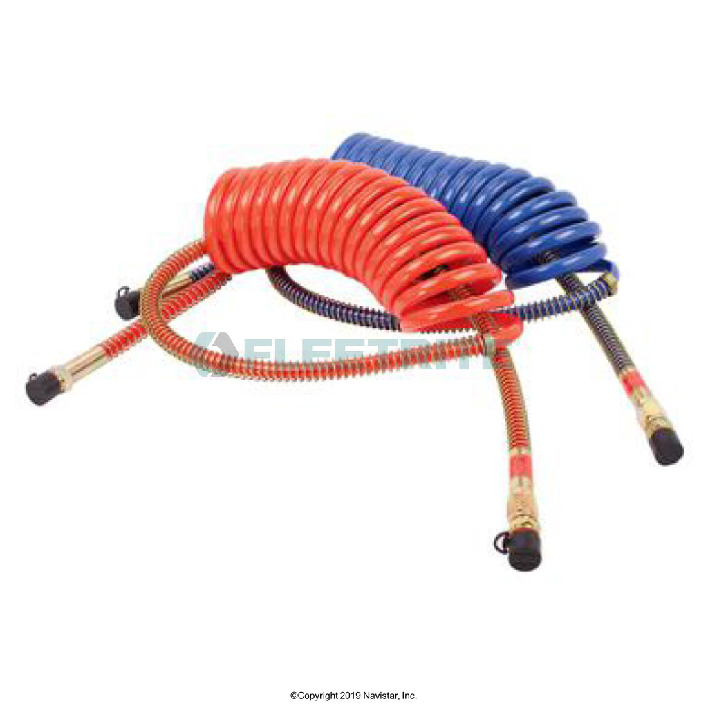 FLTCA340 - Hose Set, Coiled, Air Brake, 15 ft, Blue/Red
