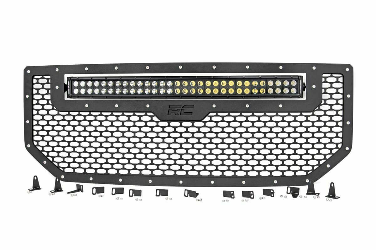 GMC Mesh Grille w/30in Dual Row Black Series LED (16-18 Sierra 1500)