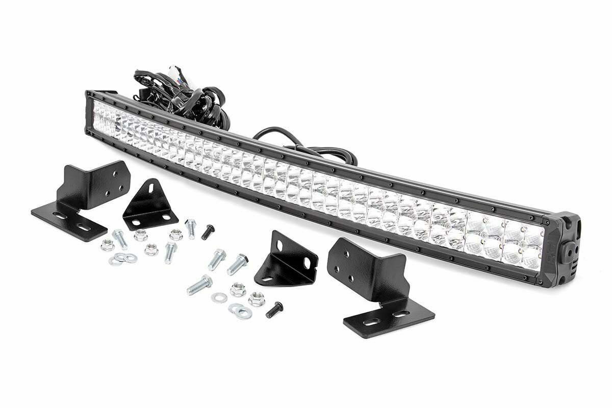 Ford 40-inch Curved LED Light Bar Bumper Kit | Chrome Series w/ White DRL (11-16 F-250 Super Duty)