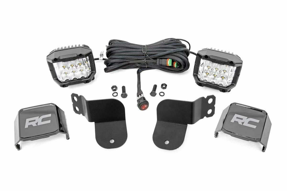 Polaris Dual LED Cube Kit - Black Series w/ 3in Osram Wide Angle LED (16-20 General)