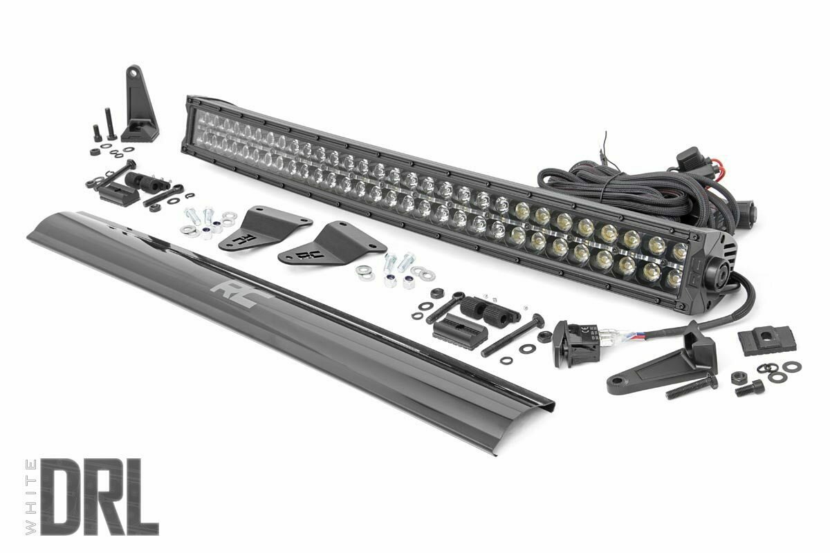 LED Light | Bumper Mount | 30" Black Dual Row | White DRL | Toyota 4Runner (14-20)