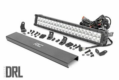 20-inch Cree LED Light Bar - (Dual Row | Chrome Series w/ Cool White DRL)
